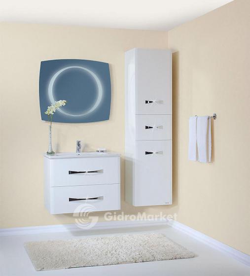 Фото товара Комплект мебели для ванной Бриклаер Бостон 75 белый глянец