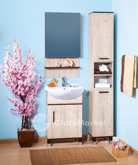 Фото товара Комплект мебели для ванной Бриклаер Карибы 50 Дуб кантри/венге