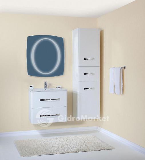 Фото товара Комплект мебели для ванной Бриклаер Бостон 60 белый глянец