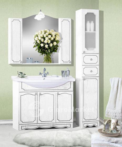 Фото товара Комплект мебели для ванной Бриклаер Лючия 100 серебро