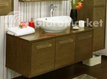 Фото товара Комплект мебели для ванной Sanflor Румба 120 венге/патина золото