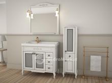 Фото товара Комплект мебели для ванной Флоренция Квадро 90 белая патина