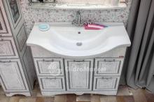 Фото товара Комплект мебели для ванной Sanflor Адель 100 белый/патина серебро