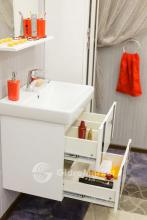 Фото товара Комплект мебели для ванной Sanflor Бэтта 70 с ящиками, белый с черными вставками/Q 70 (Дрея)