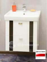 Фото товара Комплект мебели для ванной Sanflor Бэтта 60 с ящиками, белая с красными вставками/Q 60 (Дрея)