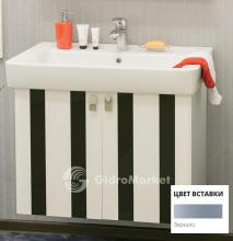 Фото товара Комплект мебели для ванной Sanflor Бэтта 80 с дверцами, белая с зеркальными вставками/Q 80 (Дрея)