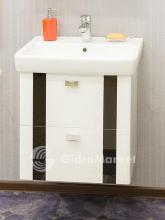 Фото товара Комплект мебели для ванной Sanflor Бэтта 70 с ящиками, белый с черными вставками/Тигода 70 (Сантек)